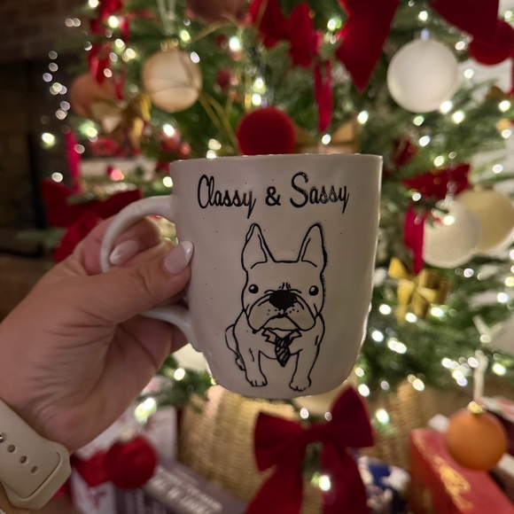 Other - New Speckled Stoneware Mug French Bulldog Classy & Sassy 16 oz